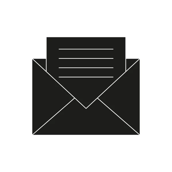 Icono Correo Electrónico Esquema Signo Sobre Abierto Silueta Mensaje Vector — Archivo Imágenes Vectoriales