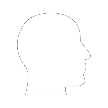 People head line icon. Human head linear symbol. Vector isolated on white.