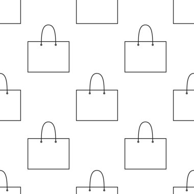 Shopping line bags seamless pattern. Sale bag concept. Vector illustration.