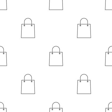 Shopping line bags seamless pattern. Sale bag concept. Vector illustration.