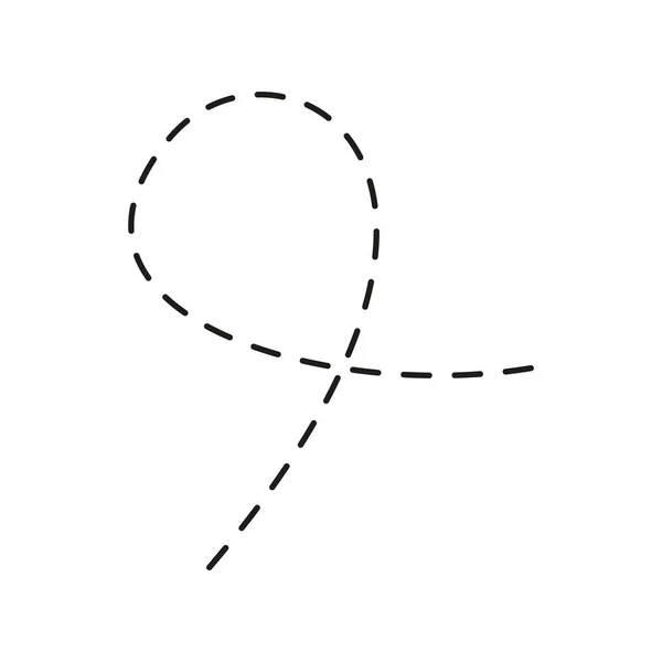 Line Dotted Curve Route Traffic Element Dots Linear Path Vector — Vetor de Stock