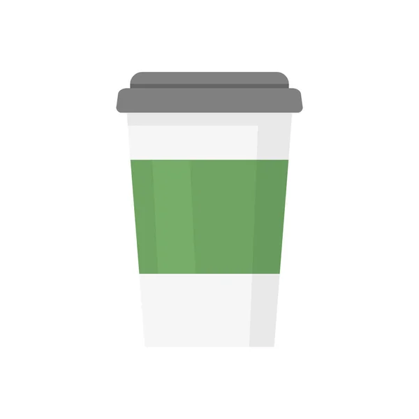 Coffee Cup Green Holder Plastic Coffee Cup Vector Illustration Isolated — Vector de stock