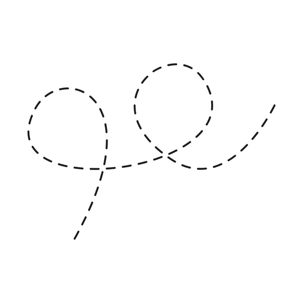 Line Dotted Curve Route Traffic Element Dots Linear Path Vector — Stok Vektör