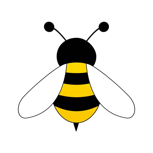 Cute Bee Cartoon Flying Bee Insect Character Vector Isolated White — Archivo Imágenes Vectoriales