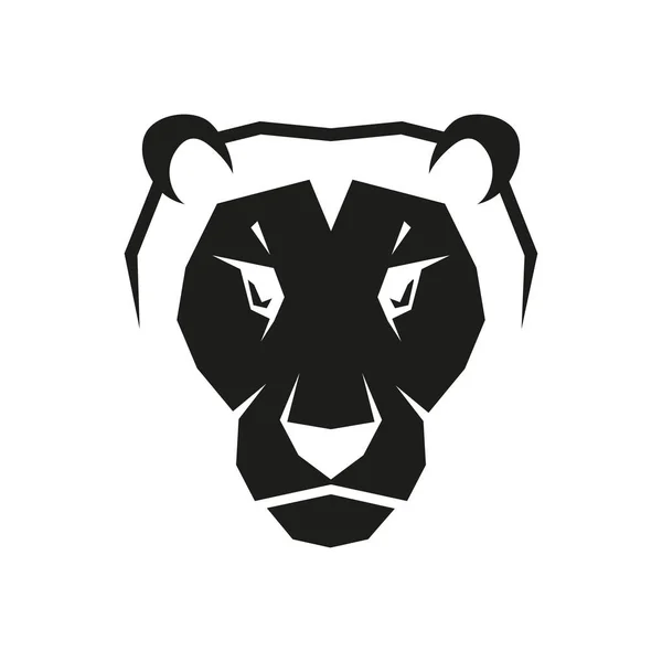 Lion Head Silhouette Wild Animal Black Shape Vector Isolated White —  Vetores de Stock