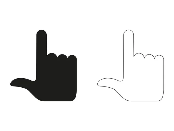 Finger Pointer Symbol Hand Icon Black Arm Gesture Silhouette Vector — Vector de stock