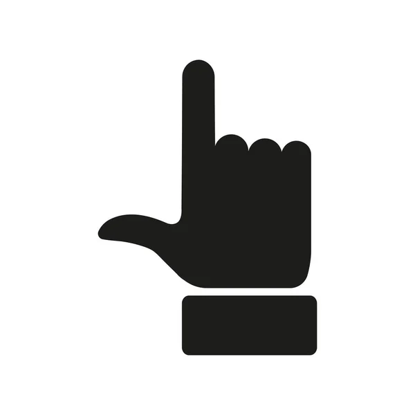 Finger Pointer Symbol Hand Icon Black Arm Gesture Silhouette Vector — 图库矢量图片