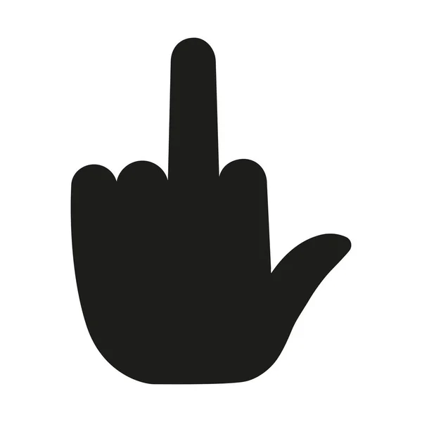 Fuck You Finger Symbol Middle Finger Hand Icon Black Arm — Vector de stock