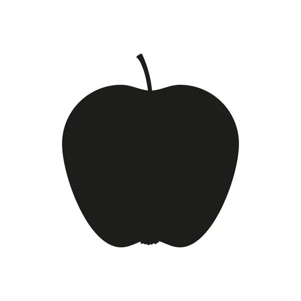 Apple Silhouette Black Icon Vector Isolated White — Vettoriale Stock