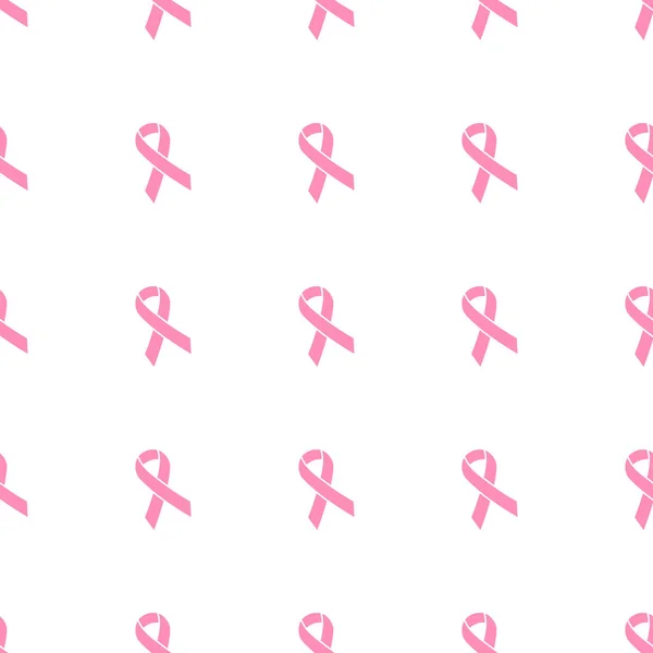 Pink Awareness Ribbon Seamless Pattern Vector Illustration — Archivo Imágenes Vectoriales