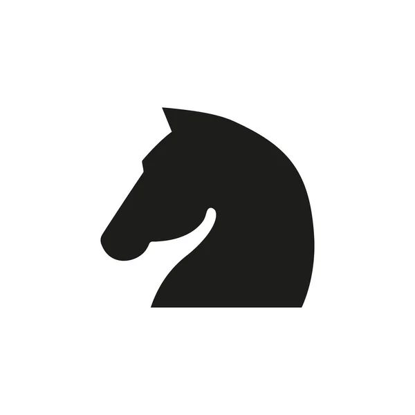 馬の頭の黒いアイコン ベクター動物のシルエット 白を基調としたイラスト — ストックベクタ