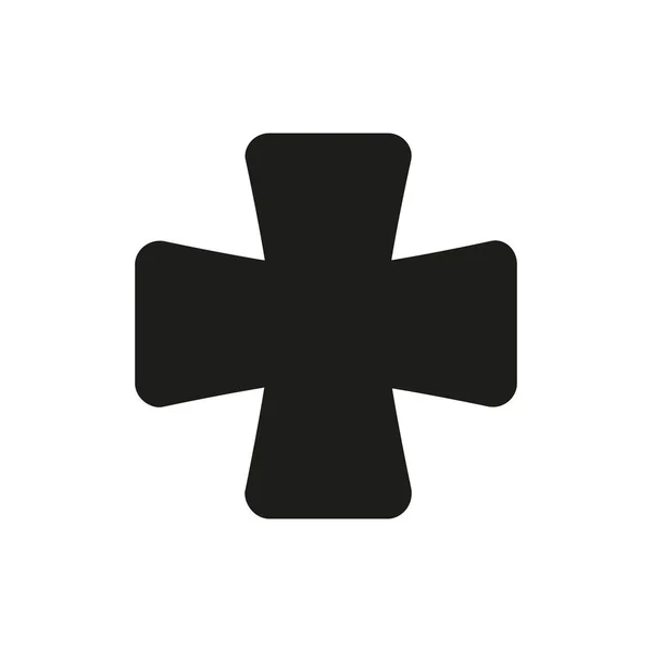 Croix Icône Noire Silhouette Croix Chrétienne Illustration Vectorielle Isolée Sur — Image vectorielle