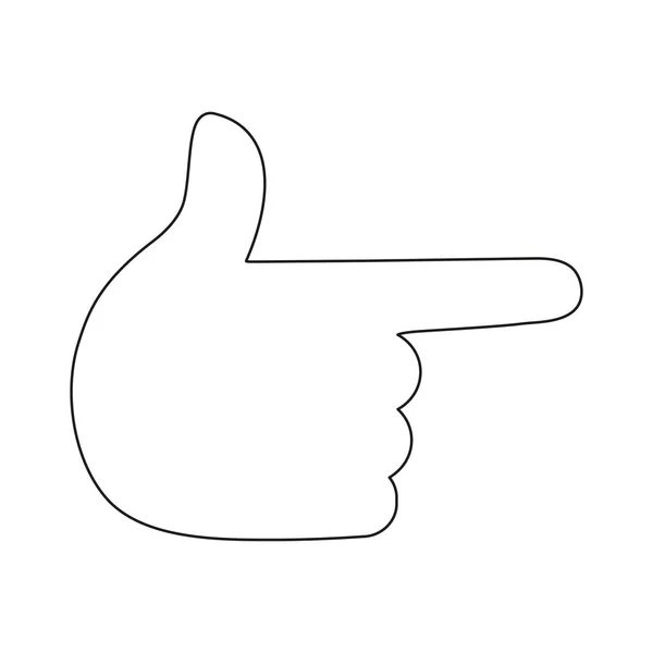 Finger Pointer Line Symbol Hand Outline Icon Black Arm Gesture — Stockový vektor