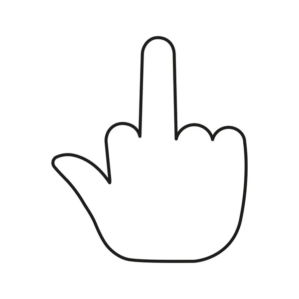 Fuck You Finger Line Symbol Middle Finger Hand Linear Icon — Stockový vektor