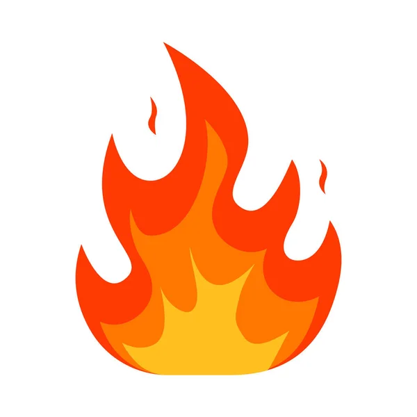 Fire Flame Icon Bonfire Color Symbol Vector Isolated White Background — Stock Vector