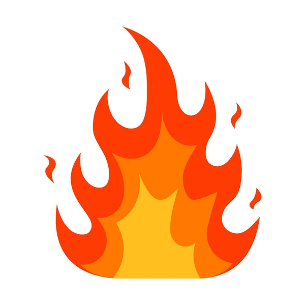 Vuur Vlam Icoon Bonfire Kleur Symbool Vector Geïsoleerd Witte Achtergrond — Stockvector