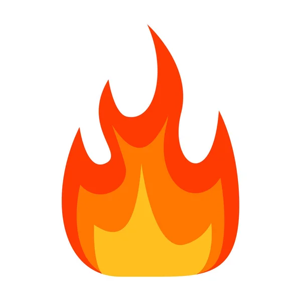 Φλόγα Φωτιάς Σύμβολο Χρώματος Φωτιάς Διάνυσμα Απομονωμένο Λευκό Φόντο — Διανυσματικό Αρχείο