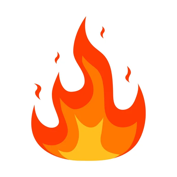 Vuur Vlam Icoon Bonfire Kleur Symbool Vector Geïsoleerd Witte Achtergrond — Stockvector