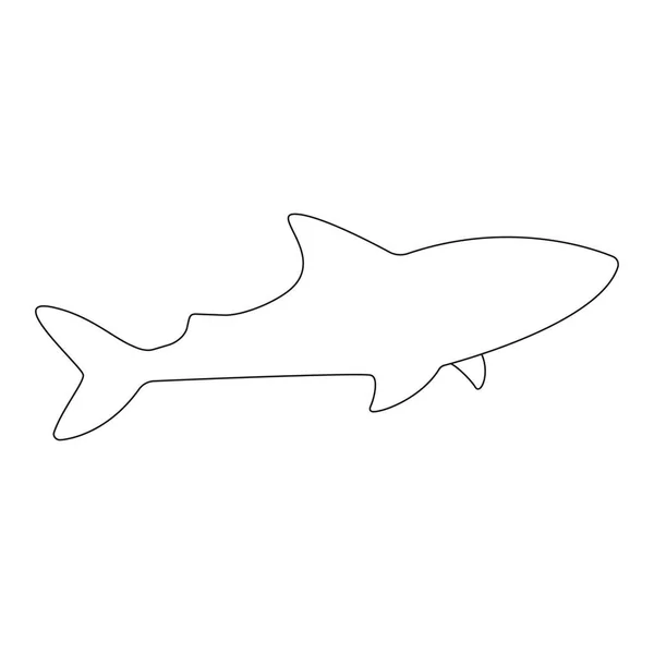 Simbolo Linea Pesce Squalo Icona Dello Squalo Disegno Vettore Isolato — Vettoriale Stock
