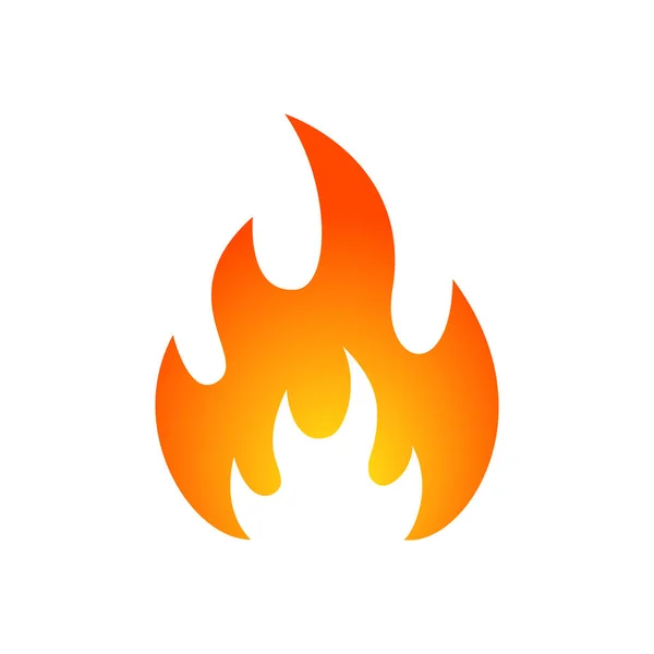 Fire Flame Icon Gradient Bonfire Symbol Warning Sign Vector Isolated — Stock Vector