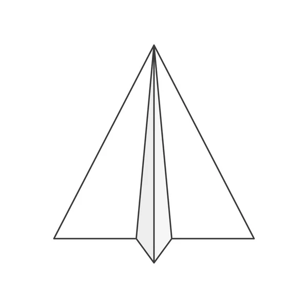 Паперовий Літак Надсилання Лінійного Символу Повідомлення Вектор Ізольовано Білому — стоковий вектор
