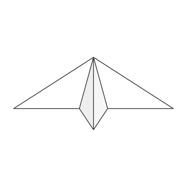 Aereo Linea Carta Invio Messaggio Simbolo Lineare Vettore Isolato Bianco — Vettoriale Stock