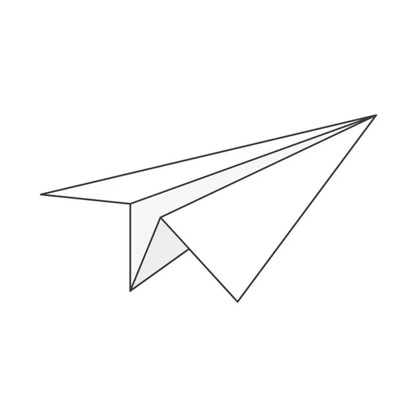 Avião Linha Papel Enviar Mensagem Símbolo Linear Vetor Isolado Branco — Vetor de Stock