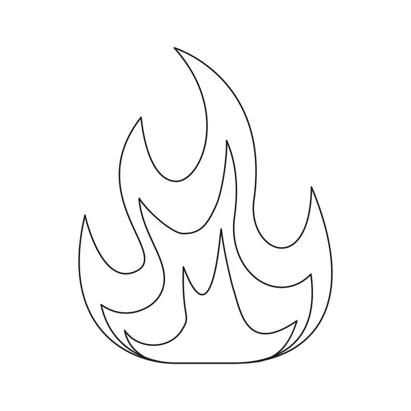 Σύμβολο Γραμμής Πυρός Φωτιά Σχήμα Περίγραμμα Φλόγας Προειδοποίηση Γραμμικού Σημείου — Διανυσματικό Αρχείο