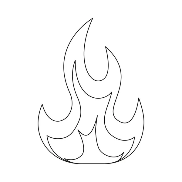 Feuerlinien Symbol Umrisse Von Feuerflammen Lineares Warnzeichen Vektor Isoliert Auf — Stockvektor