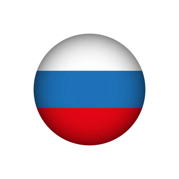 俄罗斯圆旗 俄罗斯国家圆形国旗图标 在白色上孤立的向量图 — 图库矢量图片