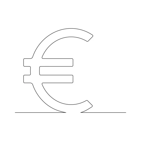 Symbol Kreslení Čáry Euro Vektor Izolovaný Bílém — Stockový vektor