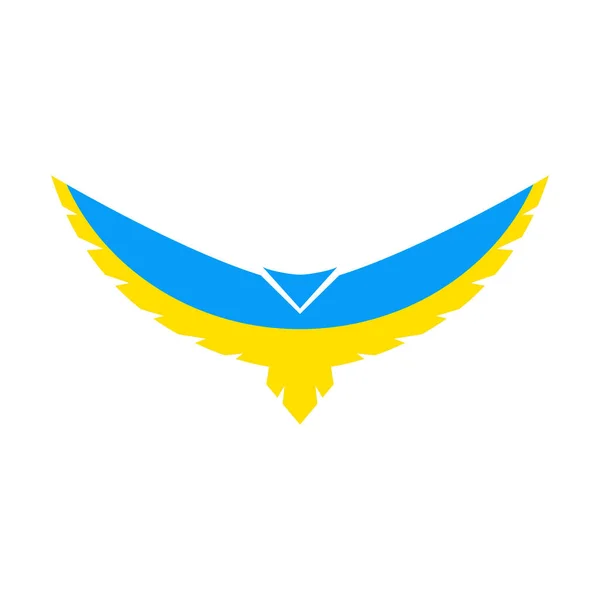 Oiseau Volant Paix Oiseau Aux Couleurs Drapeau Ukrainien Vecteur Isolé — Image vectorielle