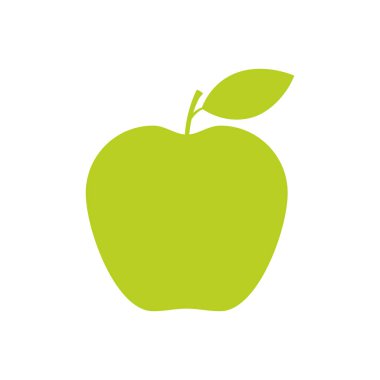 Elma yeşili siluet simgesi. Vektör beyazda izole edildi.