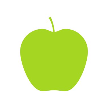 Elma yeşili siluet simgesi. Vektör beyazda izole edildi.