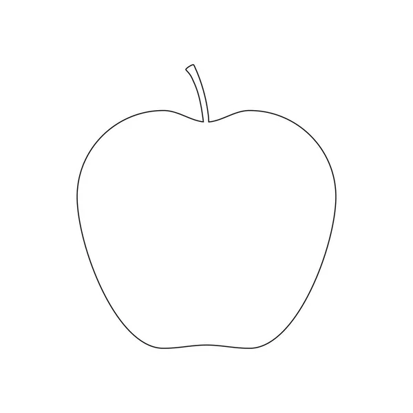 Яблуко Фрукти Безперервної Лінії Мистецтва Вектор Ізольовано Білому — стоковий вектор