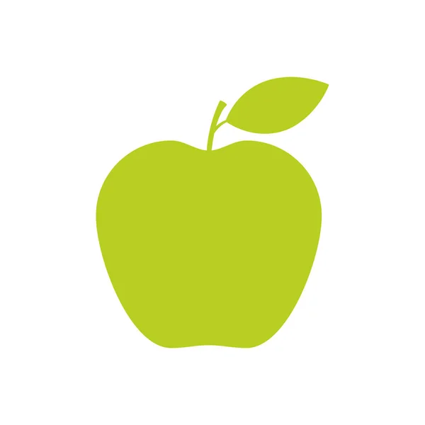 Apfelgrünes Silhouetten Symbol Vektor Isoliert Auf Weiß — Stockvektor