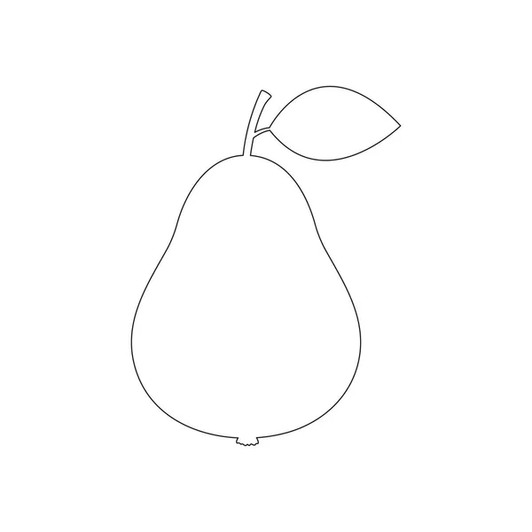 Frutti Pera Linea Continua Art Pera Disegnata Mano Vettore Isolato — Vettoriale Stock