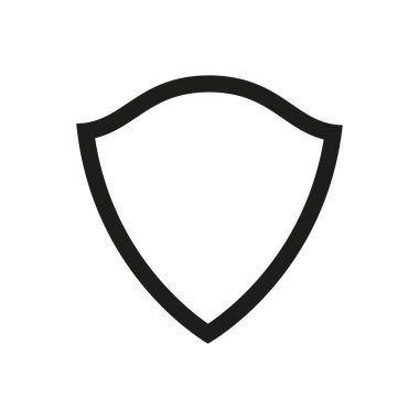 Kalkan hattı simgesi. Kalkan işareti. Güvenlik ve koruyucu sembol. Vektör beyazda izole edildi.