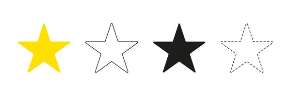 设置明星图标 不同类型的恒星形成了集合 在白色背景上孤立的向量图 — 图库矢量图片