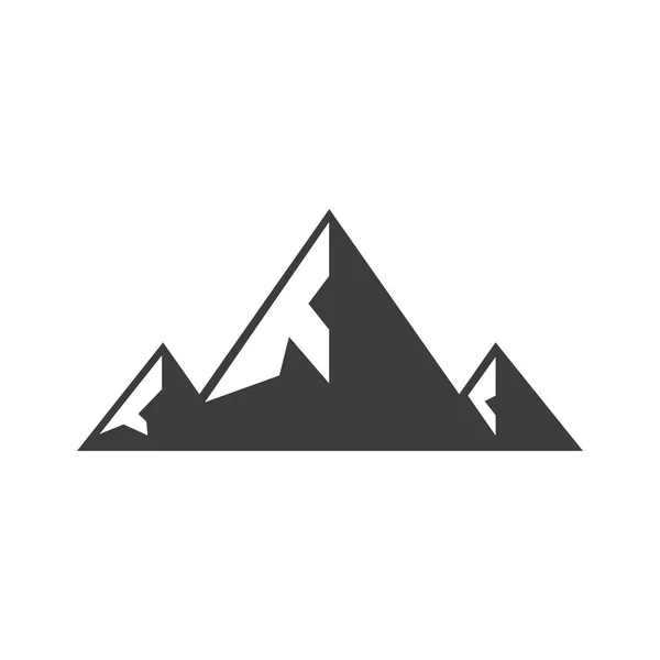Icône Montagne Montagnes Silhouette Noire Vecteur Isolé Sur Blanc — Image vectorielle