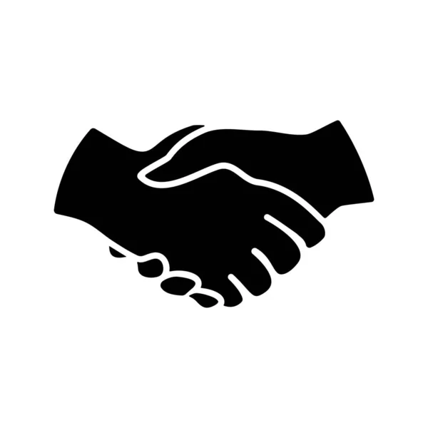 握手アイコンのシルエット ビジネス契約の概念 白地に独立したベクトル図 — ストックベクタ
