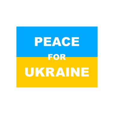 Ukrayna için barış. Ukrayna bayrağı. Yardım et ve Ukrayna kavramını kurtar. Vektör beyazda izole edildi.