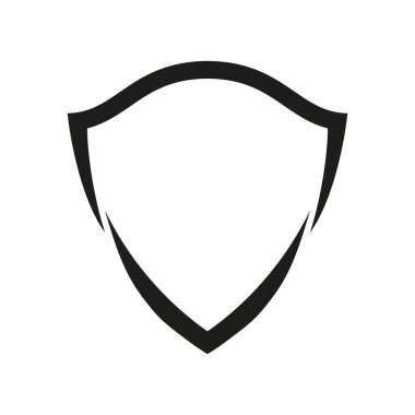 Kalkan hattı simgesi. Kalkan işareti. Güvenlik ve koruyucu sembol. Vektör beyazda izole edildi.