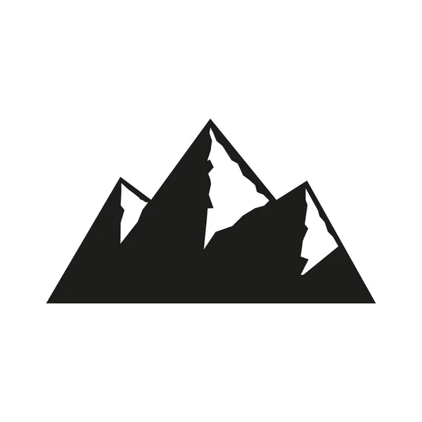 Mountain Icon Mountains Black Silhouette Vector Isolated White — Stock Vector