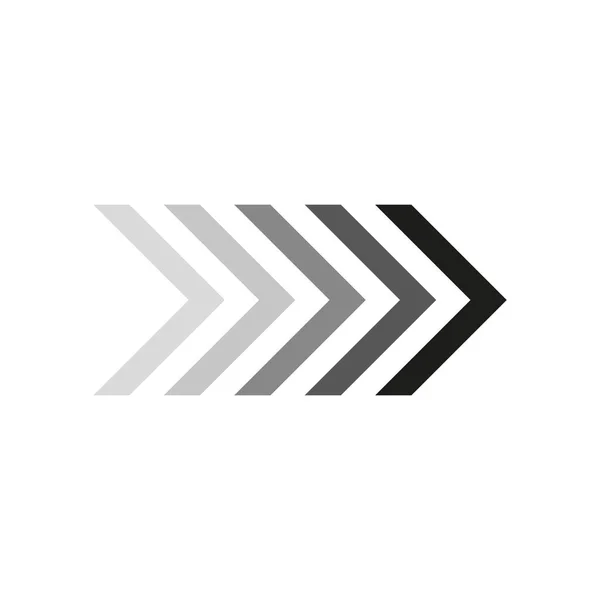 矢印アイコングループ ブレンド効果のある黒い矢印記号のセット シェブロンのシンボルだ 白地に隔離されたベクトル — ストックベクタ