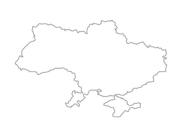 Carte Ukraine Frontière Ukrainienne Territoire Linéaire Symbole Illustration Vectorielle Isolée — Image vectorielle