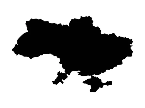Ukraina Karta Ukrainskt Territorium Svart Siluett Vektor Illustration Isolerad Vitt — Stock vektor