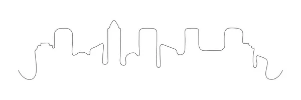 Edifici Urbani Disegno Una Linea Continua Linea Panoramica Città Art — Vettoriale Stock