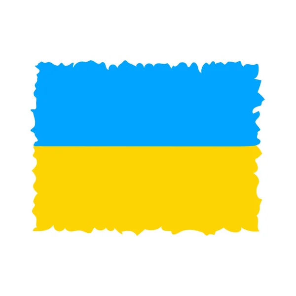 Bandiera Ucraina Con Texture Pennello Carta Parati Bandiera Nazionale Ucraina — Vettoriale Stock