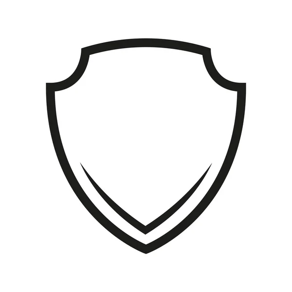 Shield Line Icon Secure Symbol Protect Outline Shape Vector Isolated — Stock Vector